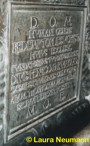 Kaisergrab Bamberg; barocke Inschrift